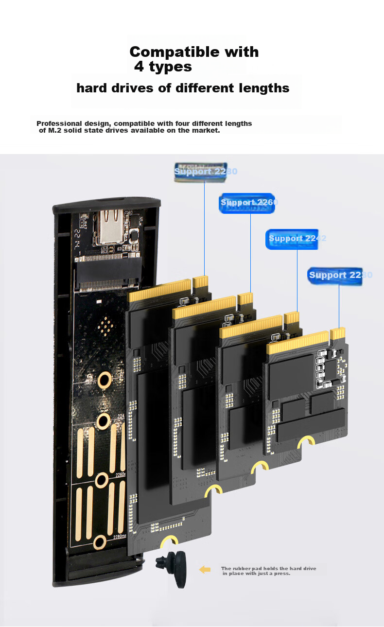 LinkStone M.2 NVMe Portable Hard Drive Enclosure, Type-C 3.2 Interface SSD Enclosure for Laptops, Full Aluminum External Enclosure 15