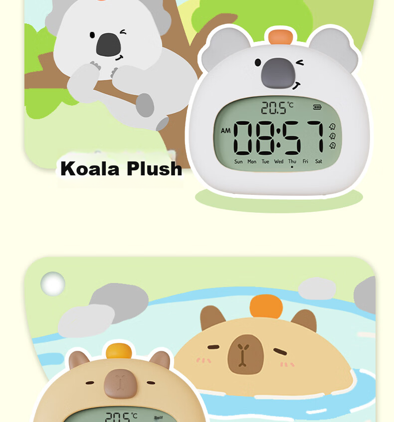 BANDIAN ORIGINALLITY Cute Smart Alarm Clock for Students' Wake-Up, Cartoon Desktop Electronic Timer for Boys And Girls, Back-To Season Gift 16