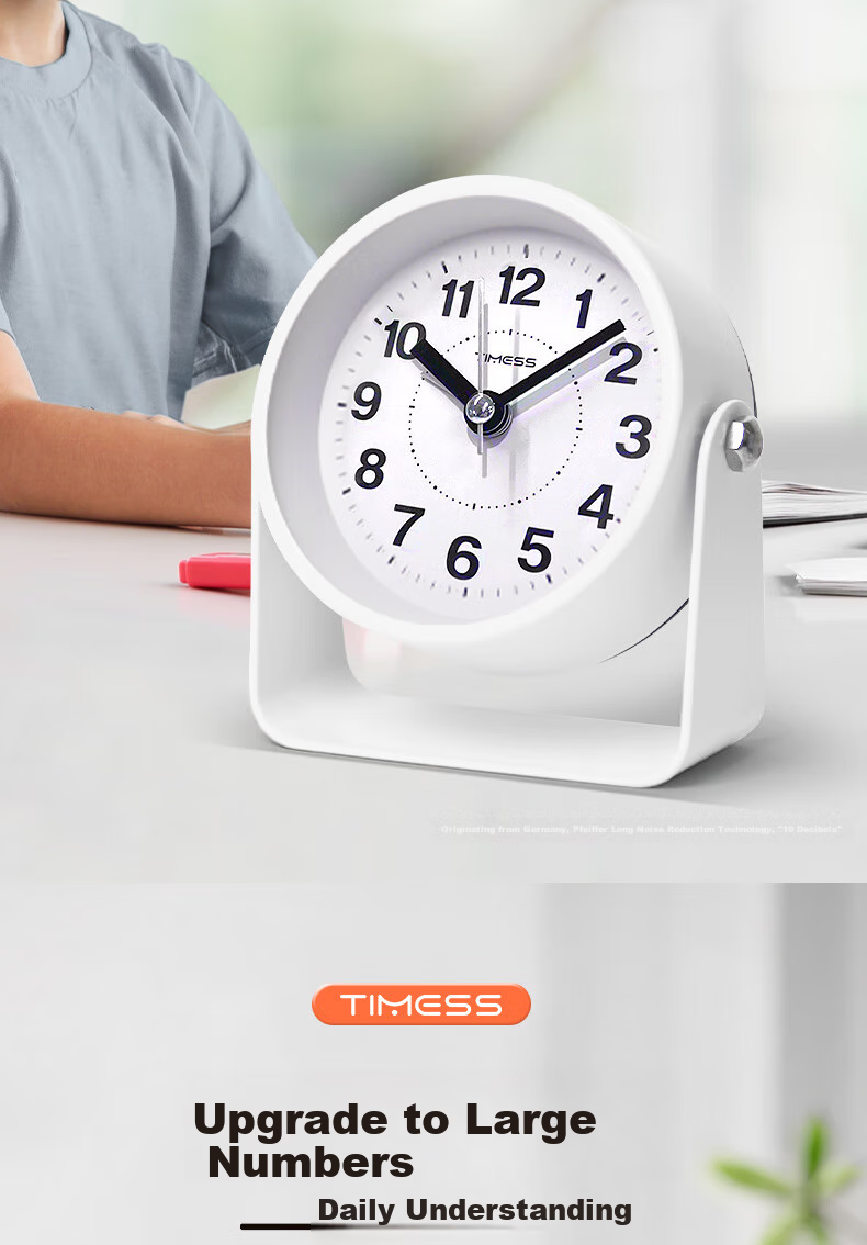Timess Alarm Clock Creative Design for Students And Children with Loud Ringtone, Wake-Up Aid, 2024 Model, Sleep-In Prevention, Night Light, Rotatable Quartz Mini Alarm Clock, Back-To Gift 5