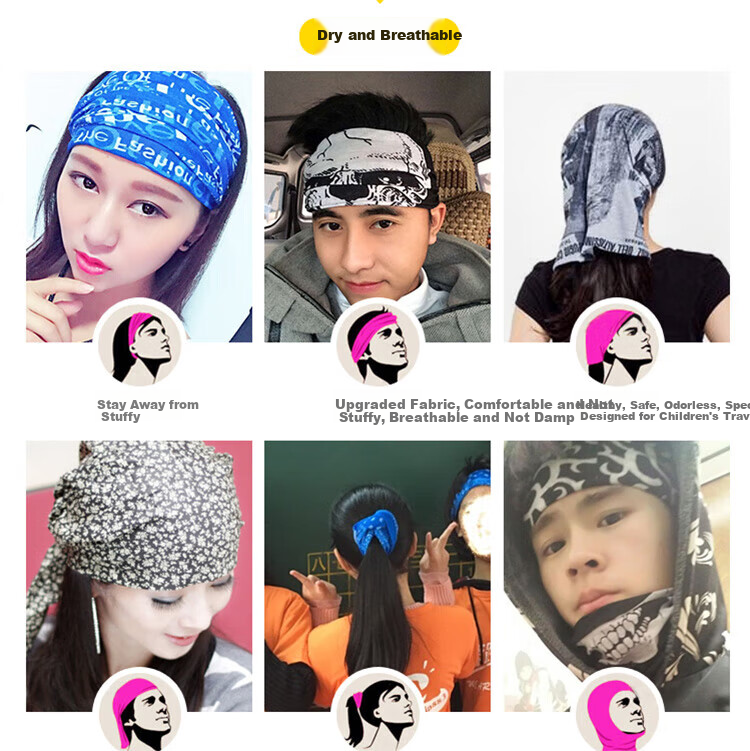 Adandyish Cycling Magic Headband, Unisex Sports Neck Gaiter Face Mask, Summer Sun Protection Head Cover, All-Season Neck Warmer, Ice Blue 2
