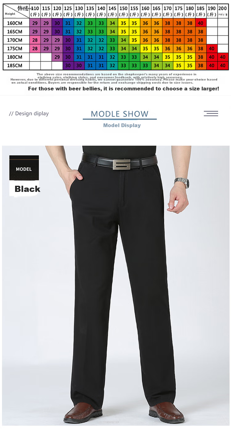 TUCANO Casual Pants for Men, Summer Pure Cotton Comfortable Dress Pants, Business Versatile Breathable Straight-Leg Trousers, Men's Clothing, Black, Size 29 3