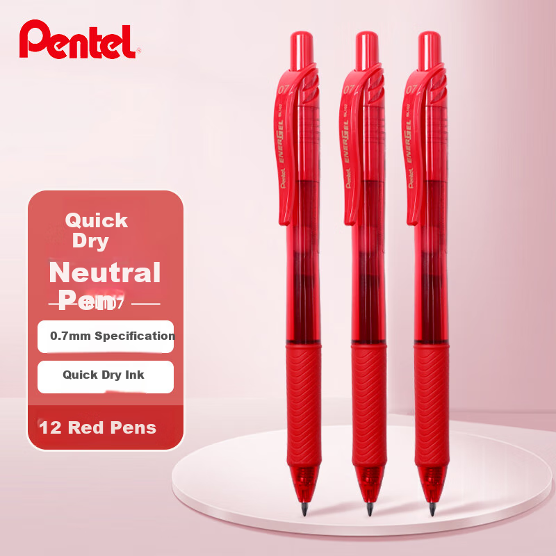 Pentel BL107-BX гелевая ручка, 0.7 мм, красная, 12 шт.