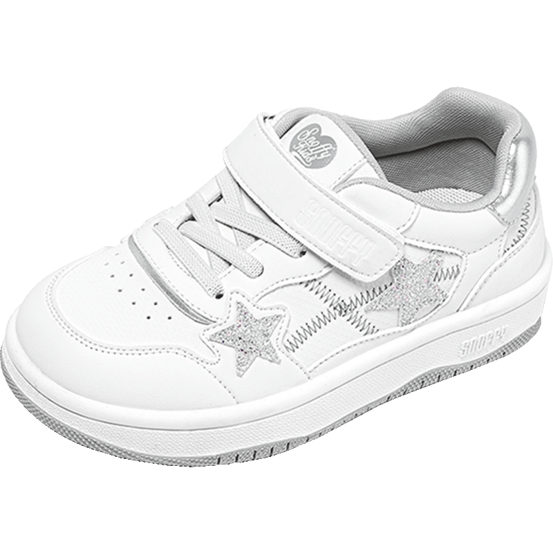 Snoffy Kids Sports Shoes Spring Autumn Girls White Casual Sneakers Fashion Star Milan White Size 34
