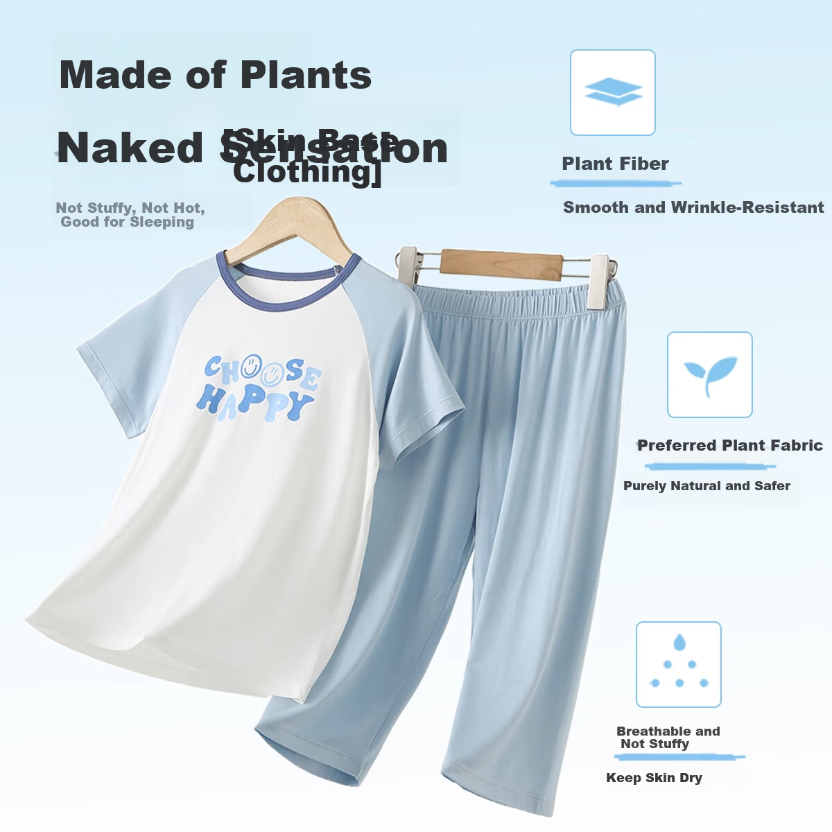 LangSha Children's Pajamas Class A Summer Thin Youkesi Short-Sleeve Home Wear Set 7A Antibacterial Girls Cartoon Air Conditioning Clothes