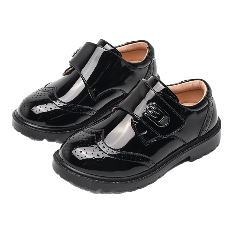 Aokang Boys' Leather Shoes, 2026 Spring And Summer New Style, Boys' Student Performance Shoes, Children's British-Style Mid-To Kids Black Dress Shoes