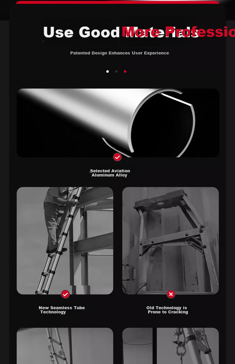 DELIXI Telescopic Ladder, Aluminum Alloy Thickened Engineering Ladder, Portable Multifunctional with Hooks, Single-Sided Straight Ladder, 6.7 Meters 8