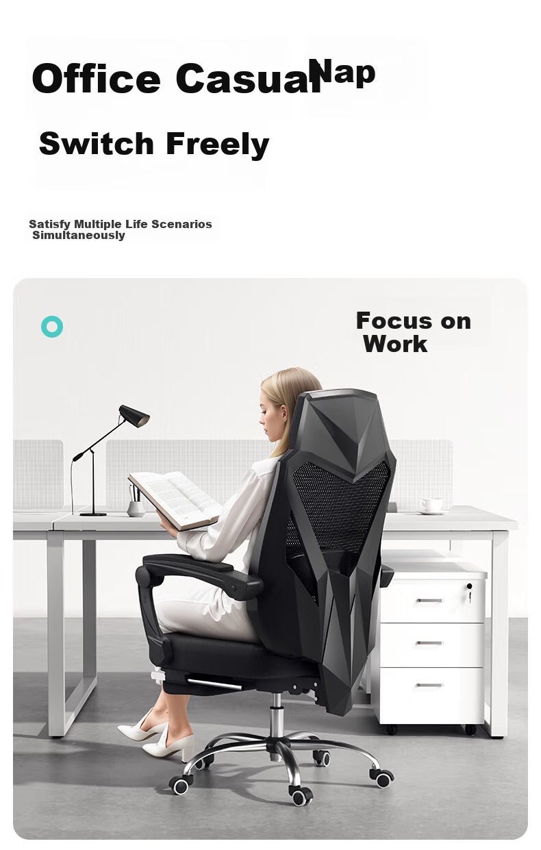 Hbada P4 Pro Ergonomic Office Chair, Reclining Nap Chair, Glossy Black (With Footrest And Reclining Function) 4