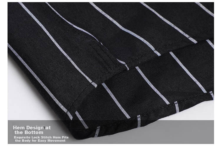TUCANO Men's Shirt, Spring And Autumn Cotton Comfortable Lapel Long-Sleeve Shirt, Fashionable Striped Top, Men's Clothing, Black XL 15