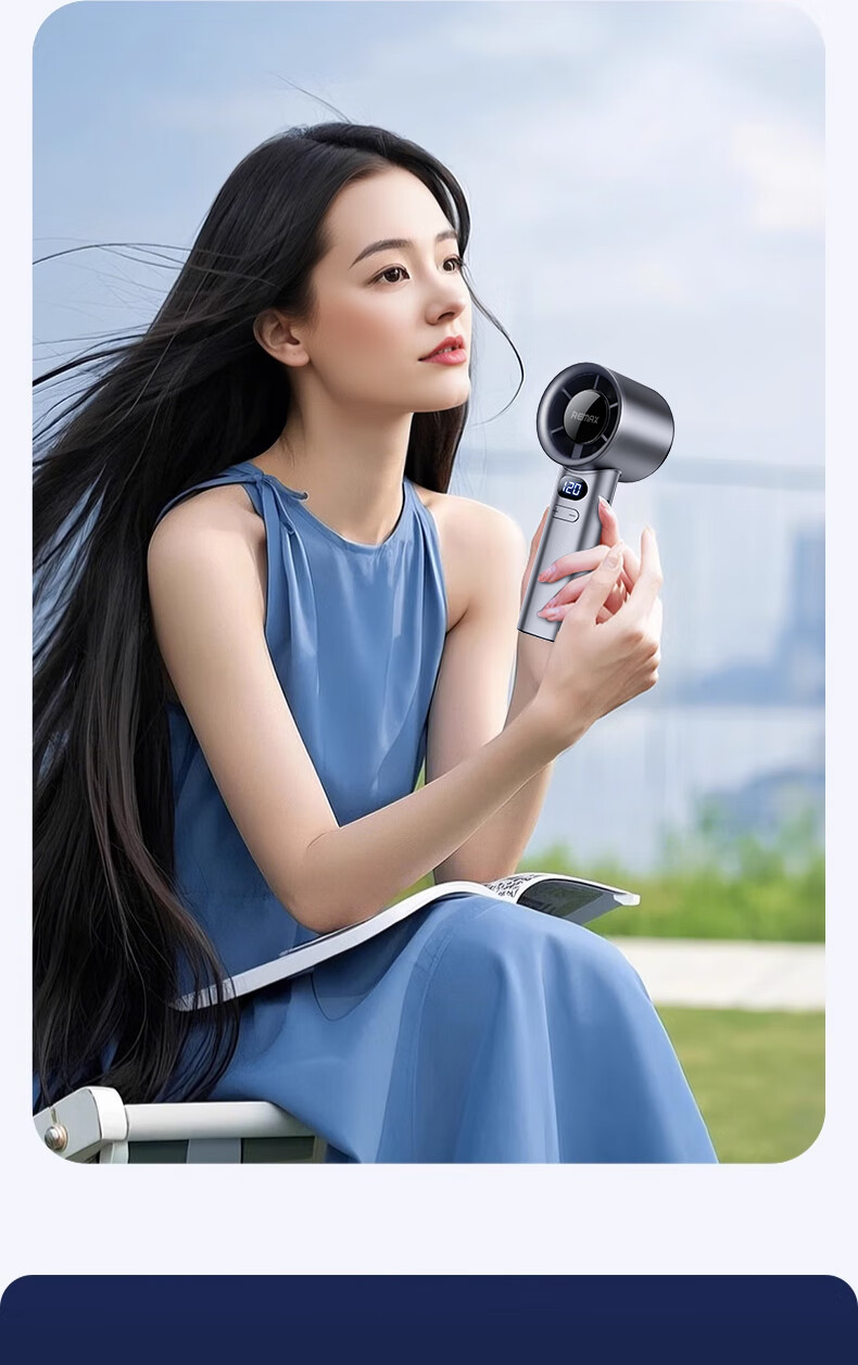 Azeada [2026 New Model | 120-Speed Powerful Airflow] High-Speed Handheld Fan, Mini Portable Desktop USB Fan, Neck-Hanging Long Battery Life Personal Small Electric Fan for Student Dormitory And Office 10
