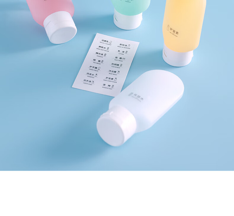 Etravel Travel Refillable Bottle Set (4-Pack) Portable Squeeze Soft Tube Lotion Perfume Bottles Candy Colors 2