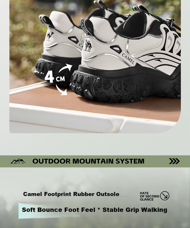 CAMEL Women's Hiking Shoes, Version 2.0 Mecha Edition, Outdoor Ugly-Cute Shoes, L25M202007W, Beige/silver/blue (Mesh), Size 35 31