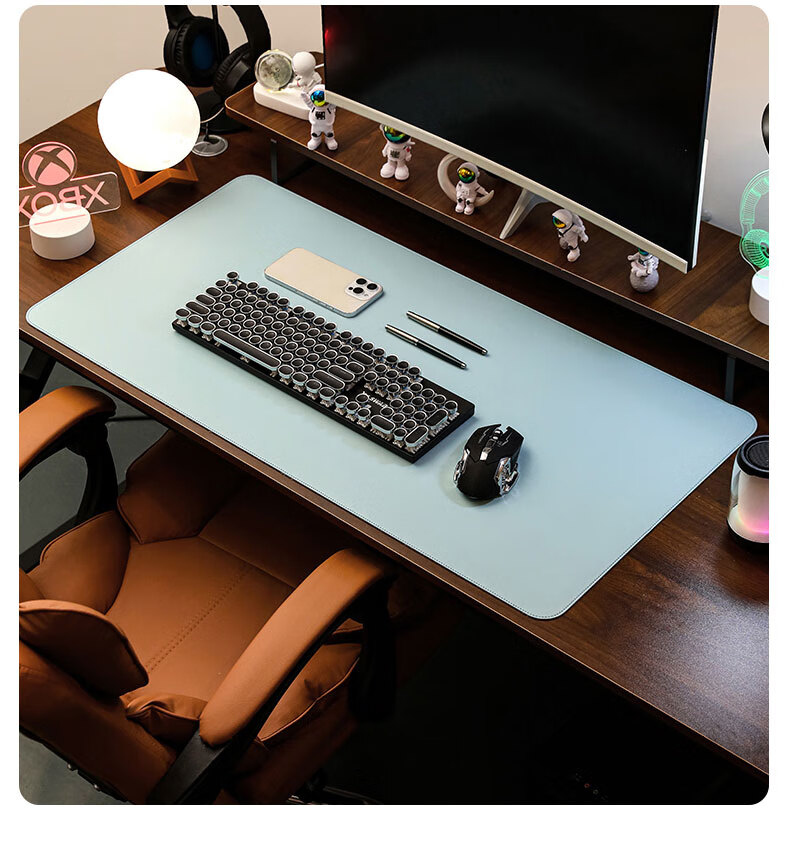 Juyingfeng Extra Large Mouse Pad, Leather Waterproof Mouse Pad, Laptop Office Extra Large Double-Sided Desk Pad, Natural Wood Texture with Lock Edge, Wear-Resistant, 90*45cm, Brow 5