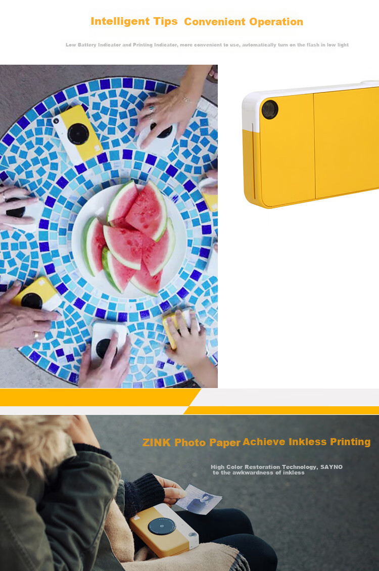 KODAK PRINTOMATIC Camera (Instant Printing, No Ink Required, Simple Contrasting Colors) Blue And White 6