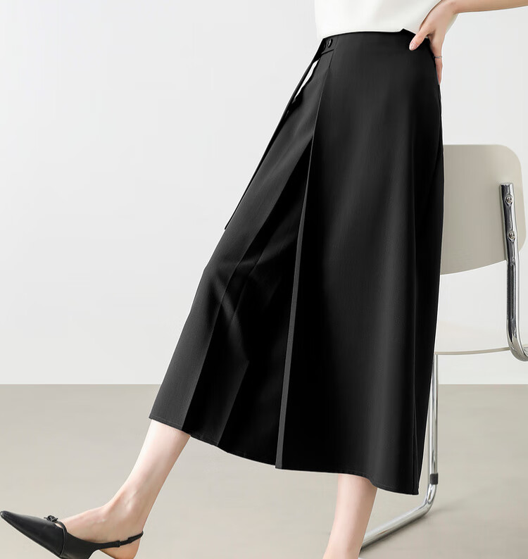Sentubila Urban Commuter Skirt for Women, Summer Fashion A-Line High-Waisted Slimming Skirt, Apricot Color, XL Size 19