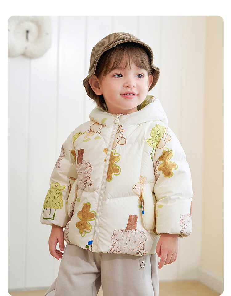 BALABALA Kids Down Jacket Girls Baby Thick Warm Goose Down Coat Winter Boys 2025 New Season Outerwear Trendy Top 2
