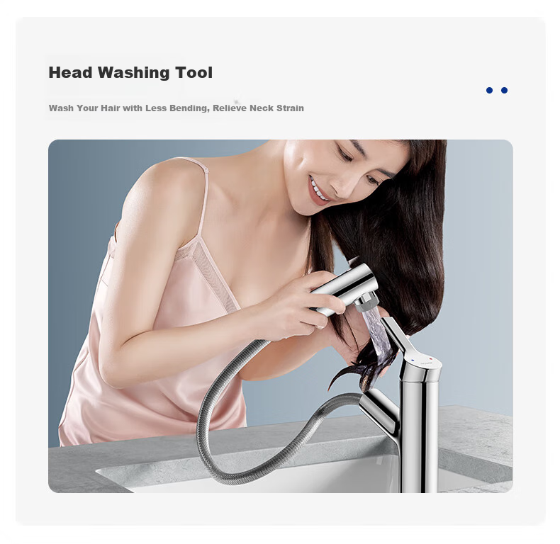 JOMOO Basin Faucet, Pull-Out Design, Hot And Cold Water, Washbasin Faucet, Face Washing Basin Faucet, 32344-574 11