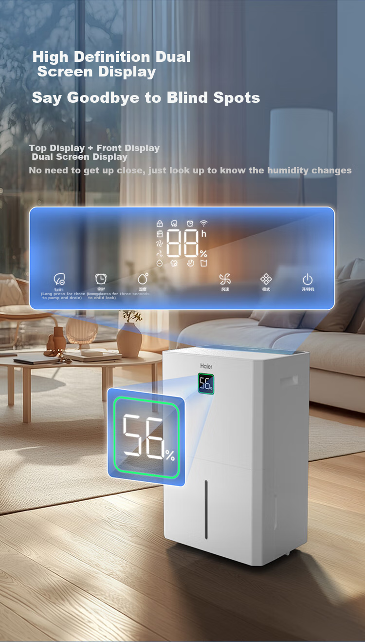Haier Dehumidifier, Indoor Home Use, Suction Moisture Pump, Top-Loading, Basement Villa Industrial High-Power Moisture Absorption, Humid Season, 55 Upper Drainage, Clothes Drying Device CF55-JYAU1 2
