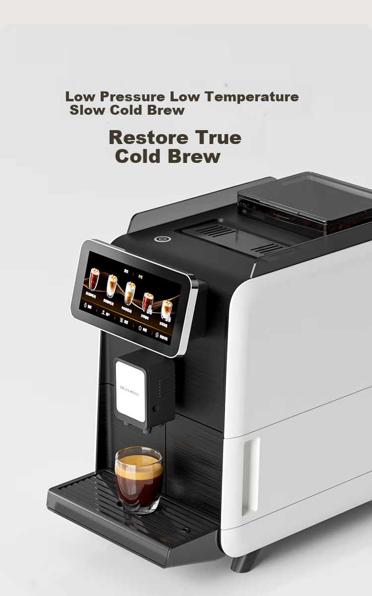 Dr.coffee M02 Home Coffee Machine, Fully Automatic, Compact, All-In Grinding And Brewing, Hot And Cold Dual Extraction, One-Button Fresh Cold Brew, Smart Control with Large Screen, Self-Cleaning Whole Chai 10