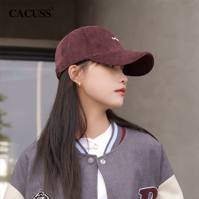 CACUSS Women's Baseball Cap Autumn Winter Trendy Versatile Slim Face Hard Top Large Head Circumference Casual Duckbill Hat for Men - Dark Purple