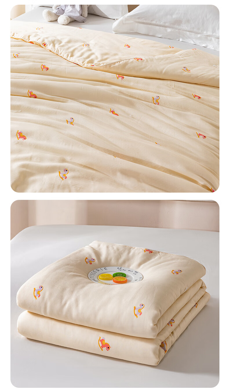 Qianhuang Sweet Dream Baby Girl A-Class 100% Mulberry Silk Children's Quilt, Net Weight 0.8 Jin (400g), 150*200cm, Floral Patter 1