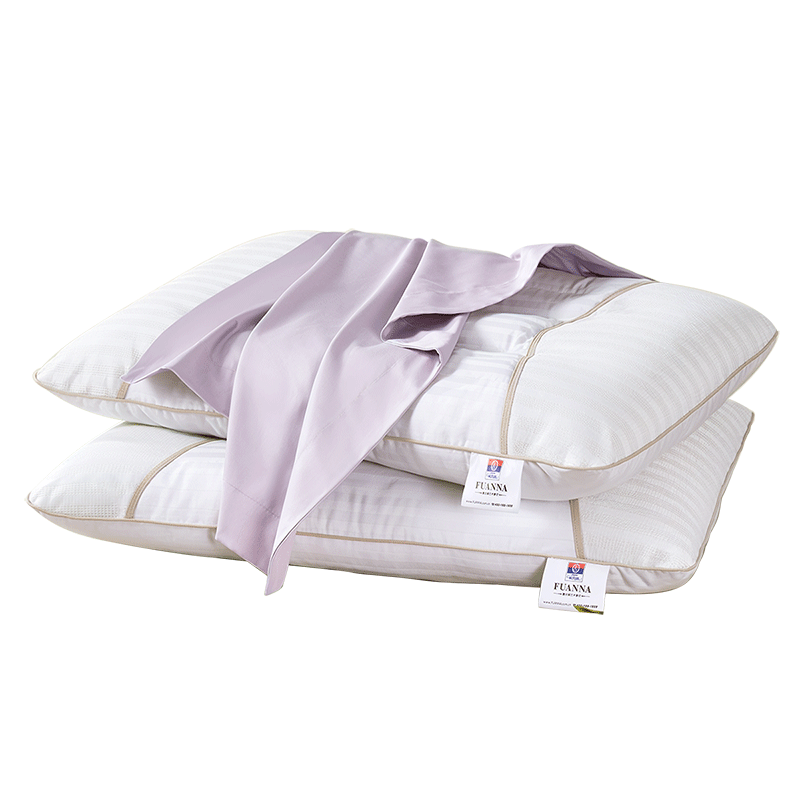 FUANNA Pillow, Tea-Scented Cassia Seed Pillow, Antibacterial Pillow, Cervical Pillow with 60s Pure Cotton Pillowcase, One Pair, 70cm*45cm, Gray