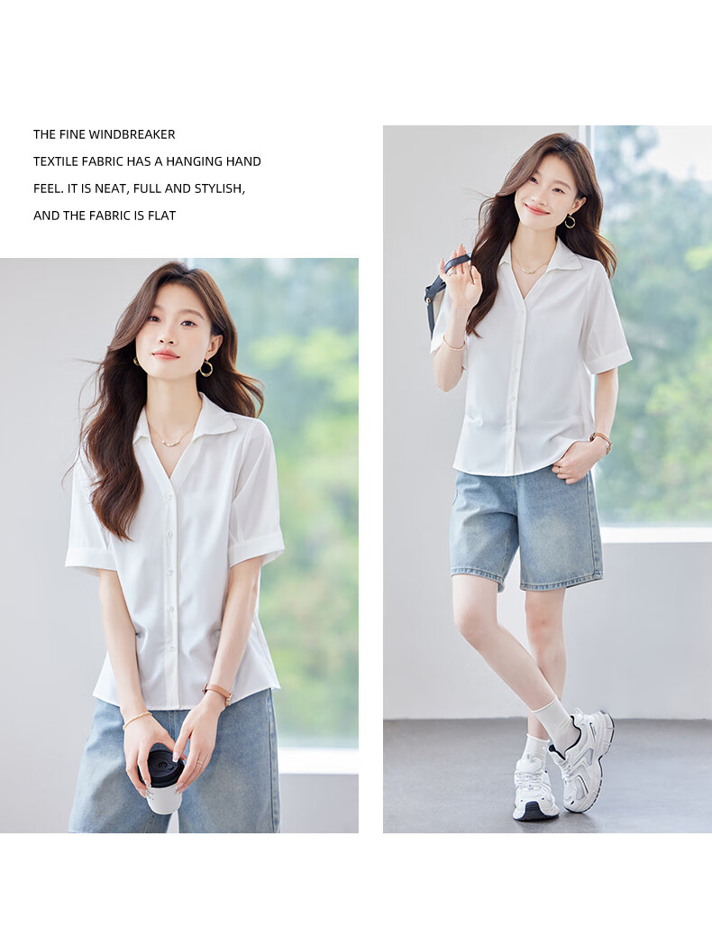 Jeanswest Women's Short Sleeve Summer Shirt, Polo Collar, Premium V-Neck, Lightweight Loose Fit Top, Coffee Color, XL 9