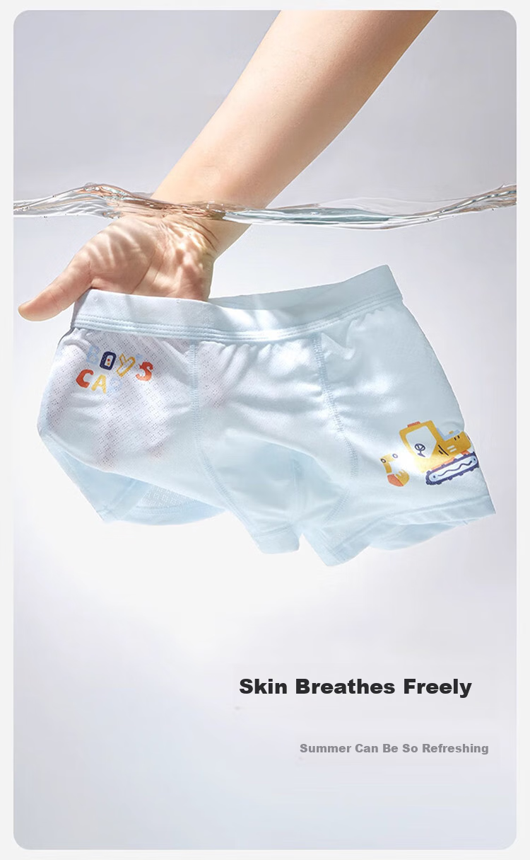 AIBEDILA Boys' Underwear, Summer Thin Ice Silk Breathable Underpants, Comfortable Boxer Briefs for Older Boys 5