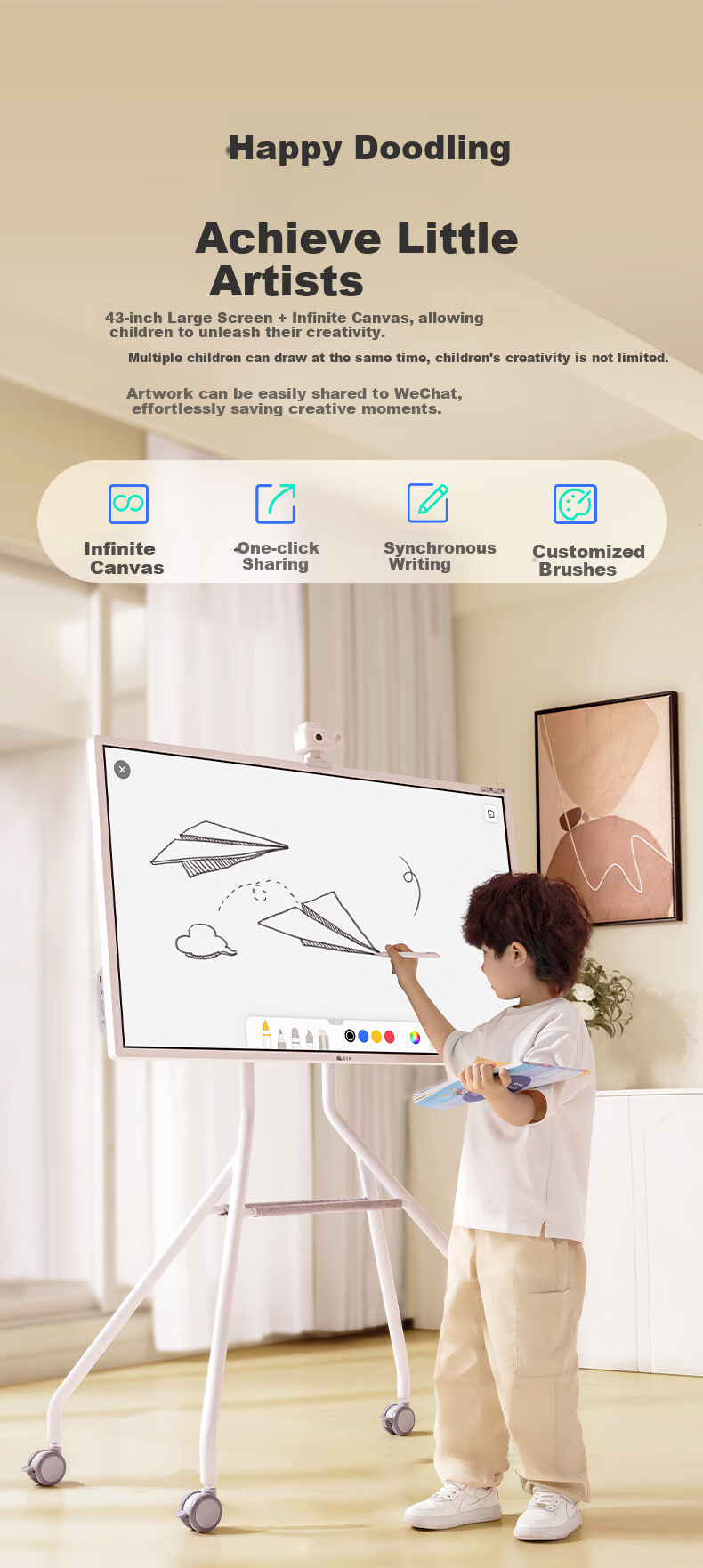 Wangyuanjing Eye Protection Online Class Screen Max2 [Papi Jiang's Choice, Dad Review] 43-Inch 4K Student Learning Tablet Computer Bestie Machine Parent-Child Screen [Educational Version 128GB] 4