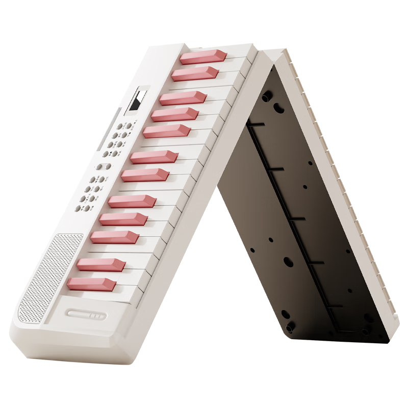 Betsy Electronic Keyboard Digital Piano 61 Keys Adult Children Portable Beginner Folding Piano - B151pro Pink Keys