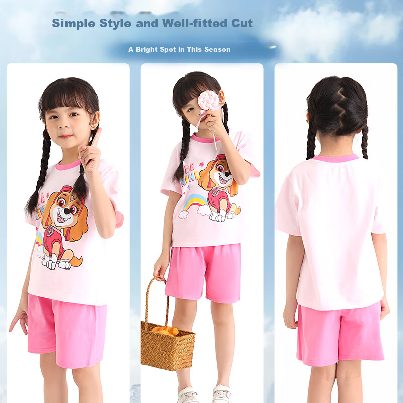 PAW PATROL Children's Short-Sleeve Set, Boys And Girls Summer Shorts, Baby Casual Sports Outfit, Two-Piece Set PA1911 130