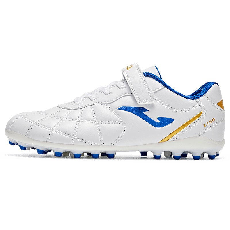 JOMA 2025 New Magic Tape Children's Soccer Shoes MG Short Studs Youth Primary School Training Shoes White/Blue 34