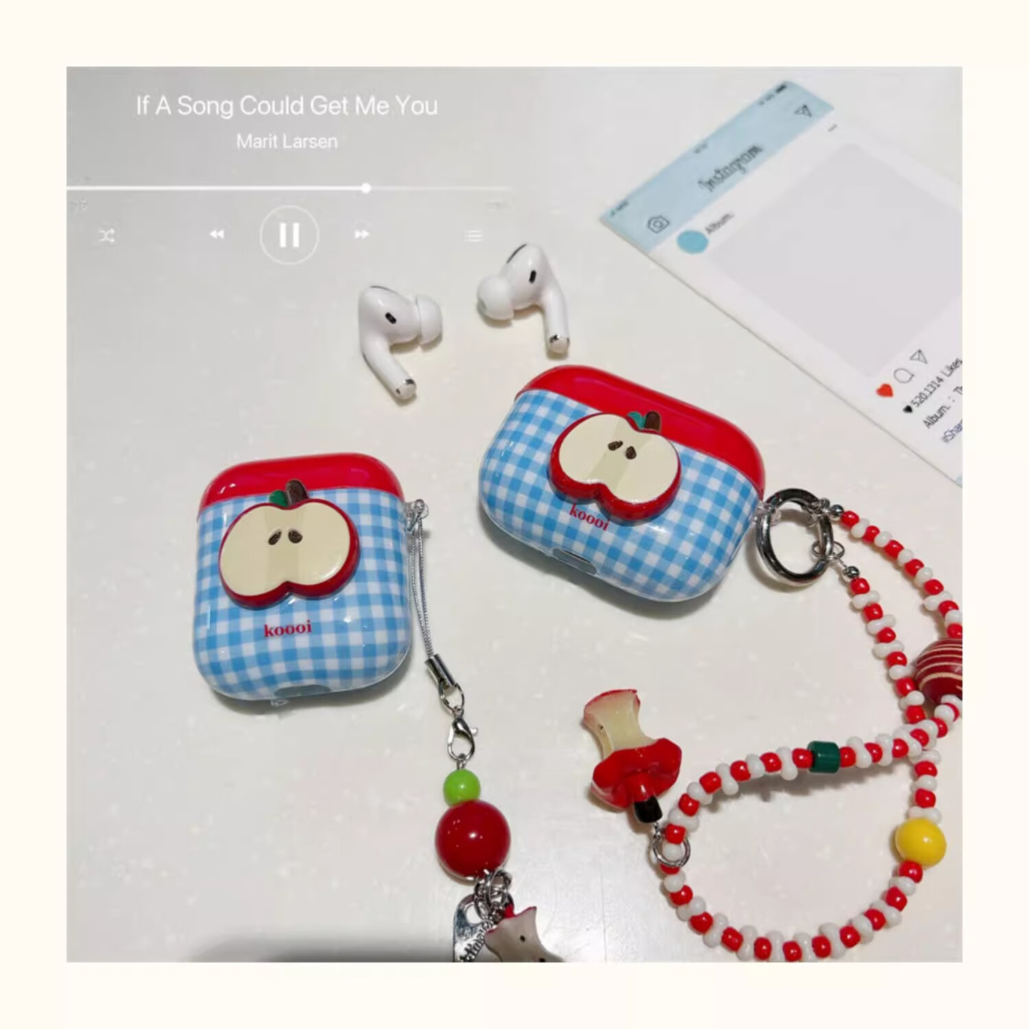 Beiyipin Ins Blue Plaid 3D APPLE Case for AirPods Pro 1st, 2nd, And 3rd Generation Bluetooth Earphones, Protective Cover 2