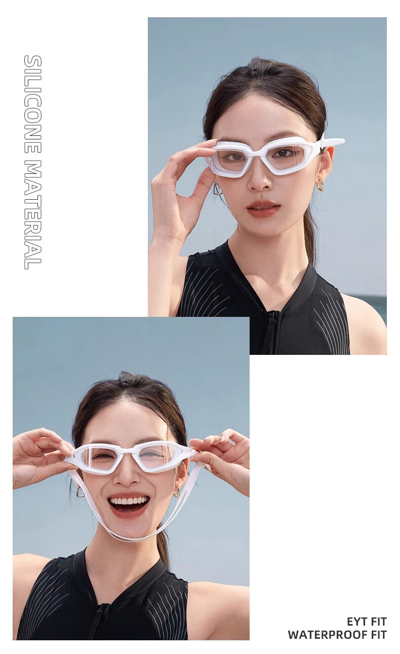 Li-Ning Swimming Goggles, High Definition Anti-Fog Waterproof Women's Medium Frame Glasses, Professional Training Men's Swim Goggles And Swim Cap Set - Non-Prescriptio 8