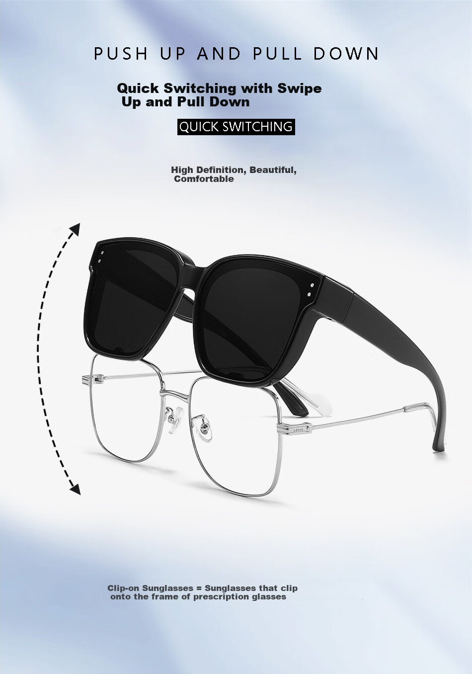 DRATRA Sunglasses Clip-On for Men And Women, Compatible with Prescription Glasses, for Driving, Fishing, And Sun Protectio 3