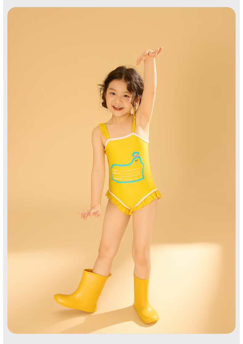 Adoreswim Cute Children's Swimsuit for Girls, Spring/summer 2025 One-Piece Swimsuit, Yellow, Quick-Dry Swimwear for Young Childre 12
