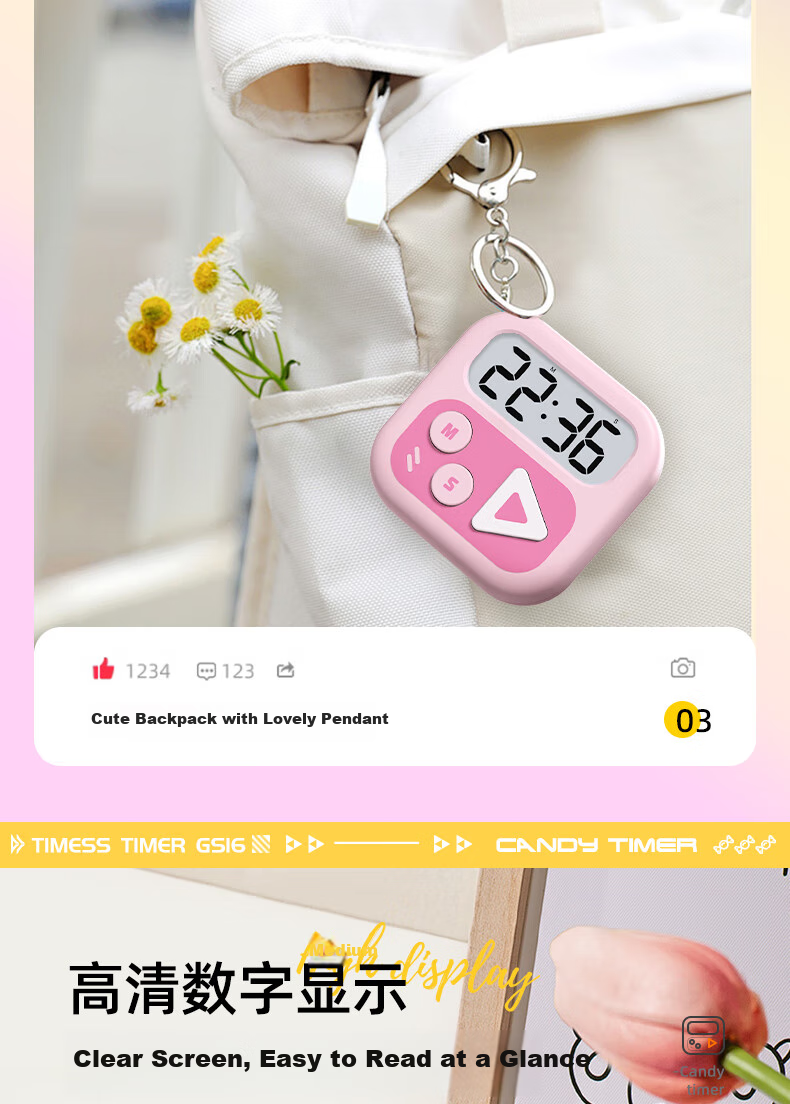 Timess X Disney Collaboration Visual Timer, Kitchen Cooking Timer, Student Dopamine Time Management Device, Back-To Gift 9