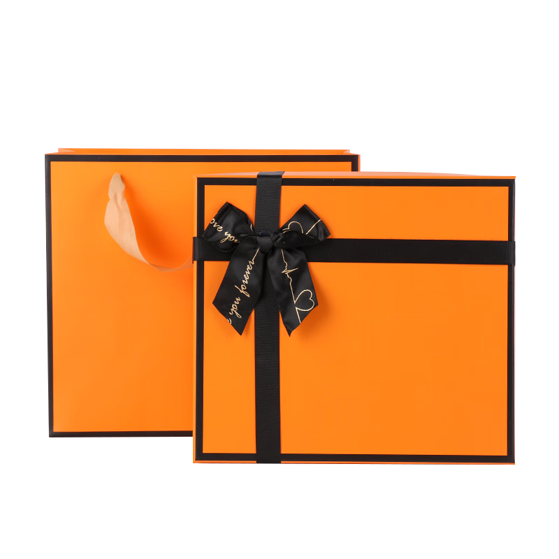 TaTanice Gift Box, Empty Box for Holidays And Birthdays, Packaging Box with Gold Foil Stamping, Medium Size with Handle