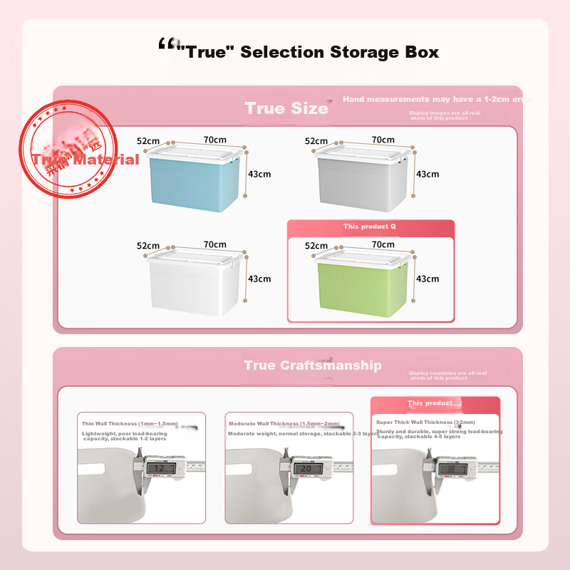 Qingye Mu Large Plastic Storage Box with Wheels, 110L Capacity, Green, 1 Piece