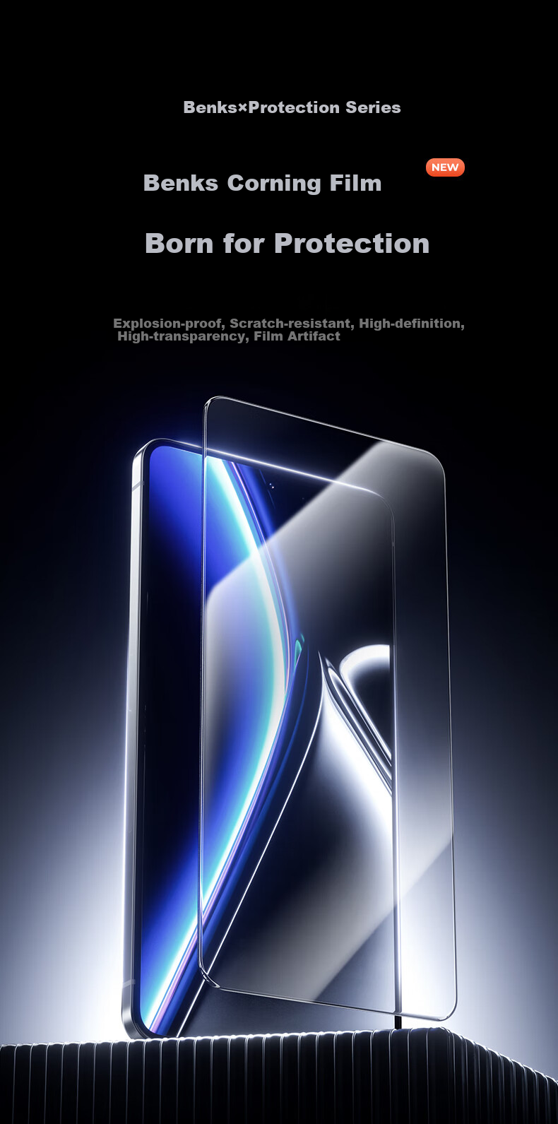 Benks Tempered Glass Screen Protector for Samsung S25 Edge, Full Coverage High Definition Corning Gorilla Glass Anti-Scratch Anti-Drop Anti-Fingerprint Full Adhesive Glass Protective Film 1