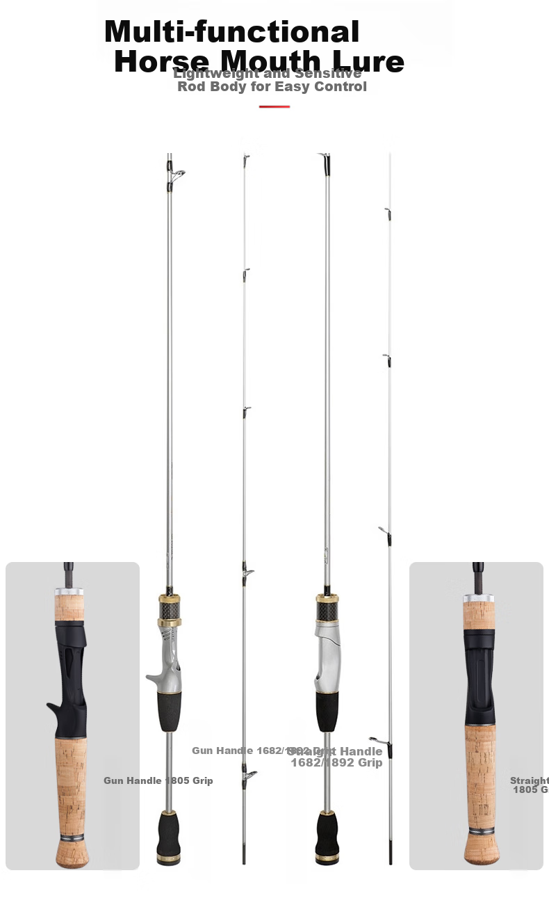 GW Fishing Rod, 1.68 Meters, Qinglan Topmouth Culter Rod, Pistol Grip, Left-Handed Baitcasting Reel, Lure Rod Set, UL Action, Ultra-Soft Action, Topmouth Culter Lure Rod, Lure Fishing Tackle, Fishing Rod 3