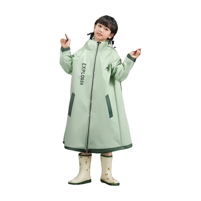 Beimei Children's Raincoat, Full-Length Style for Boys And Girls, Heavy-Duty Protection against Storms, Specially Designed for Primary And Secondary School Students, with Extra Large Backpack Space, Rain Poncho