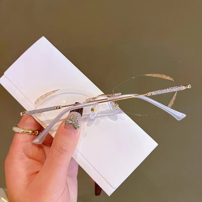 Mumujian Imported Reading Glasses for Women Frameless Fashion Elegant Gold 150° Blue Light Blocking [Recommended Age 50-54] 7