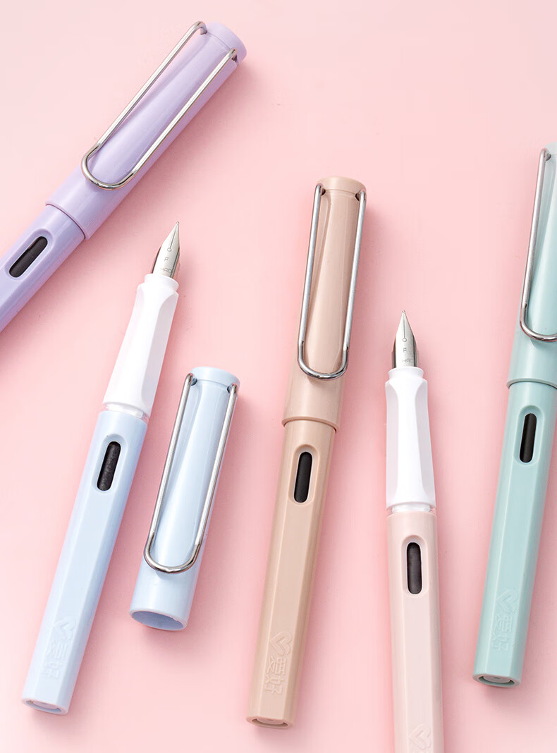 AIHAO Dual-Use Student Fountain Pen, Morandi Color, F Nib, Replaceable Ink Cartridge, Student Calligraphy Pen, Turquoise Green, DMS110 8