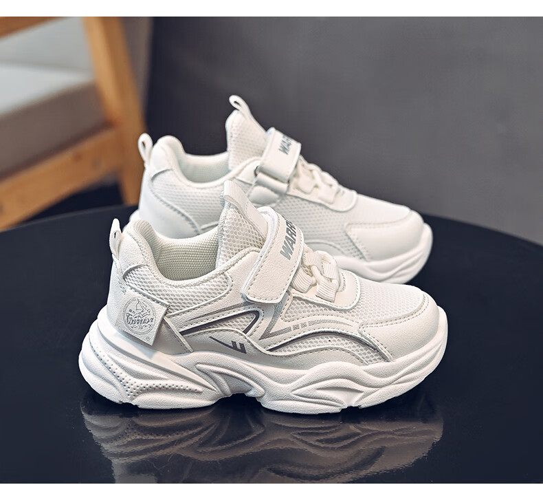 Warrior Girls' Soft Sole Casual Shoes Spring and Autumn White Children's Sports Shoes WZ(CL)-0959 White Size 27 4