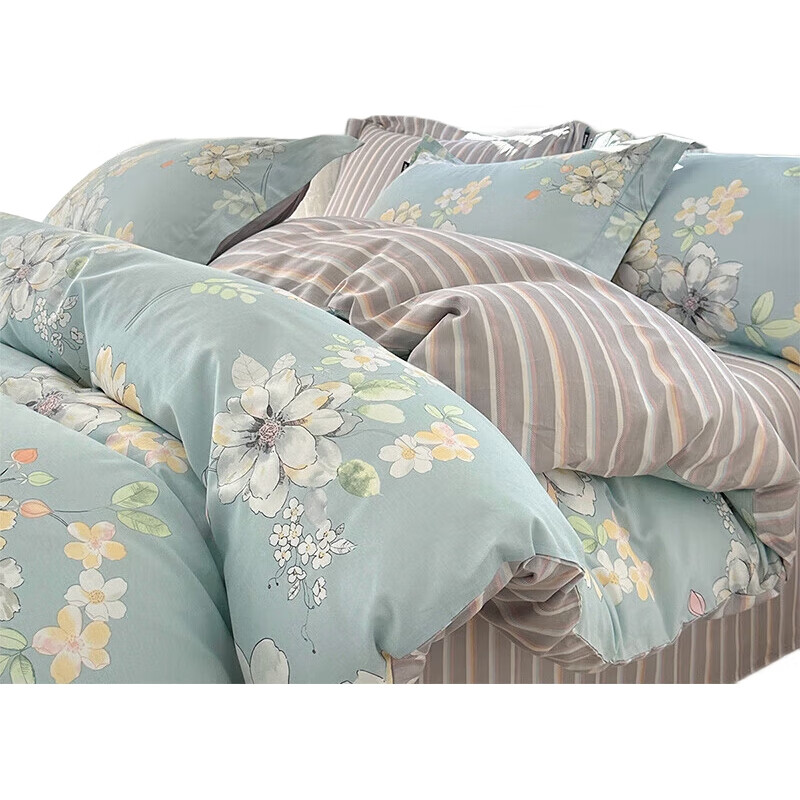 Комплект постельного белья Dohia "Fragrant Beauty", 100% хлопок, 229x230 см, размер 1.8м кровати, светло-бежевый