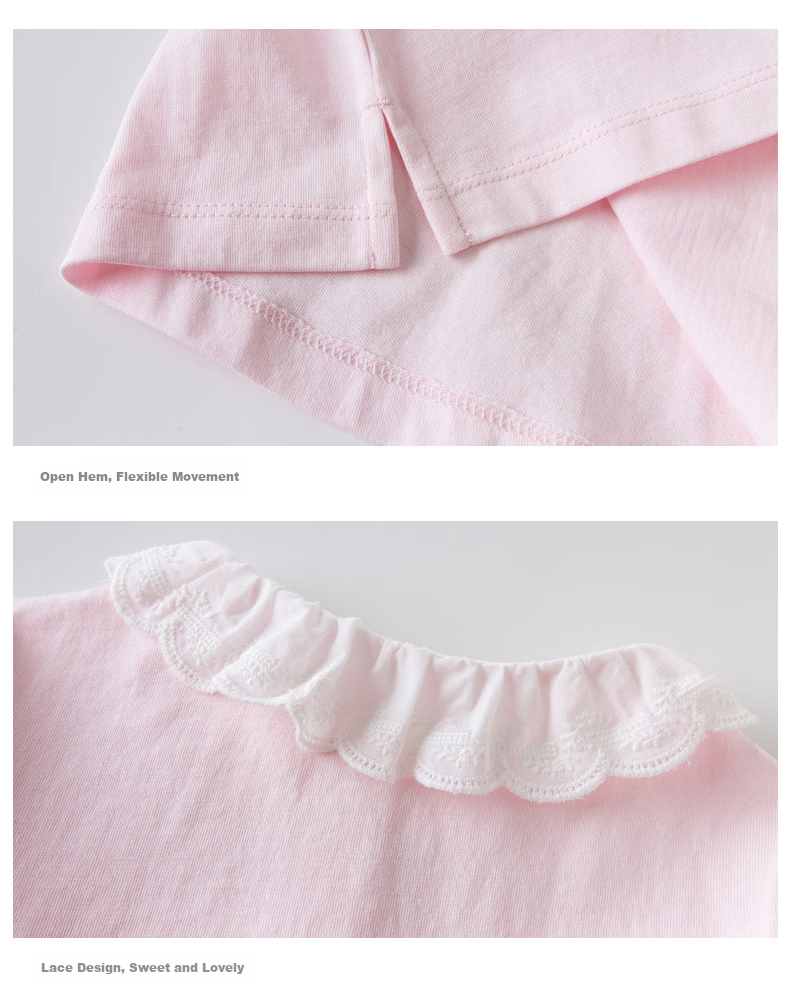 DAVE & BELLA Children's T-Shirt, Girls' Short-Sleeve Summer Wear, Stylish Little Girl's Cotton Top 5