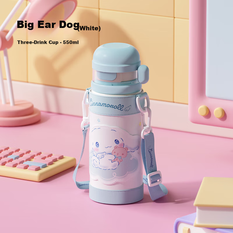 Milonbear Children's Insulated Cup, Three-Drinking Design, New Stylish Model, for Girls And Students to Use at School