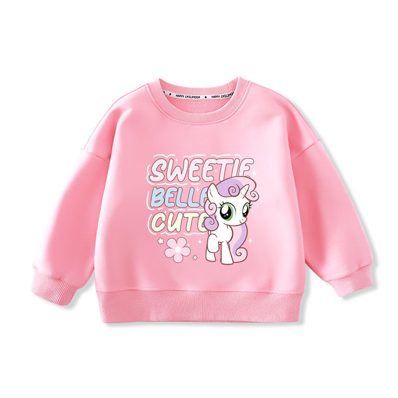 MY LITTLE PONY Girls' Sweatshirt Spring and Autumn New Cute Crewneck Top for Older Kids Fashion Autumn Wear Pink 160cm