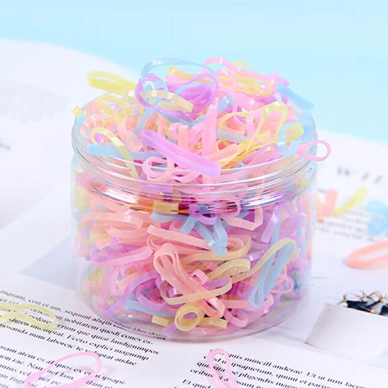 Jiaoxuefei Disposable High-Elasticity Thickened Colorful Hair Ties, 500 Pieces, Hair Bands, Hair Elastics, Ponytail Holders for Children, Gentle on Hair