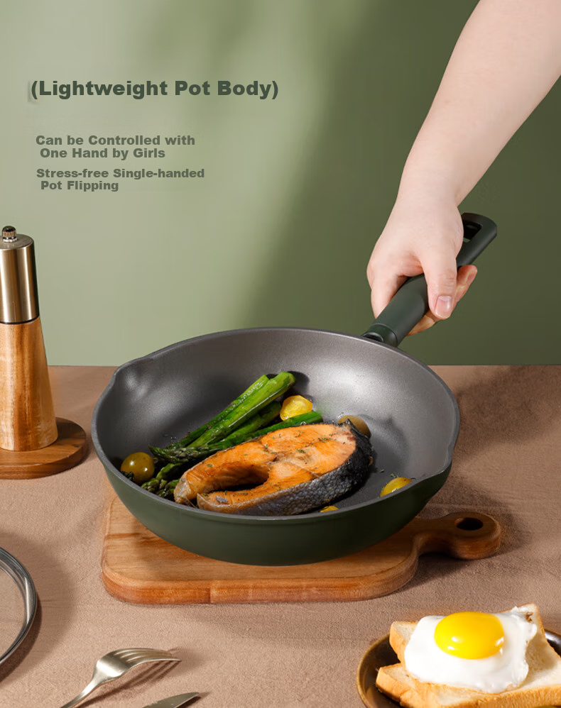 CaROTE Non-Stick Deep Frying Pan for Steak, Titanium Pan for Home Use with Induction Cooker, Egg Frying Pan, 26cm 7